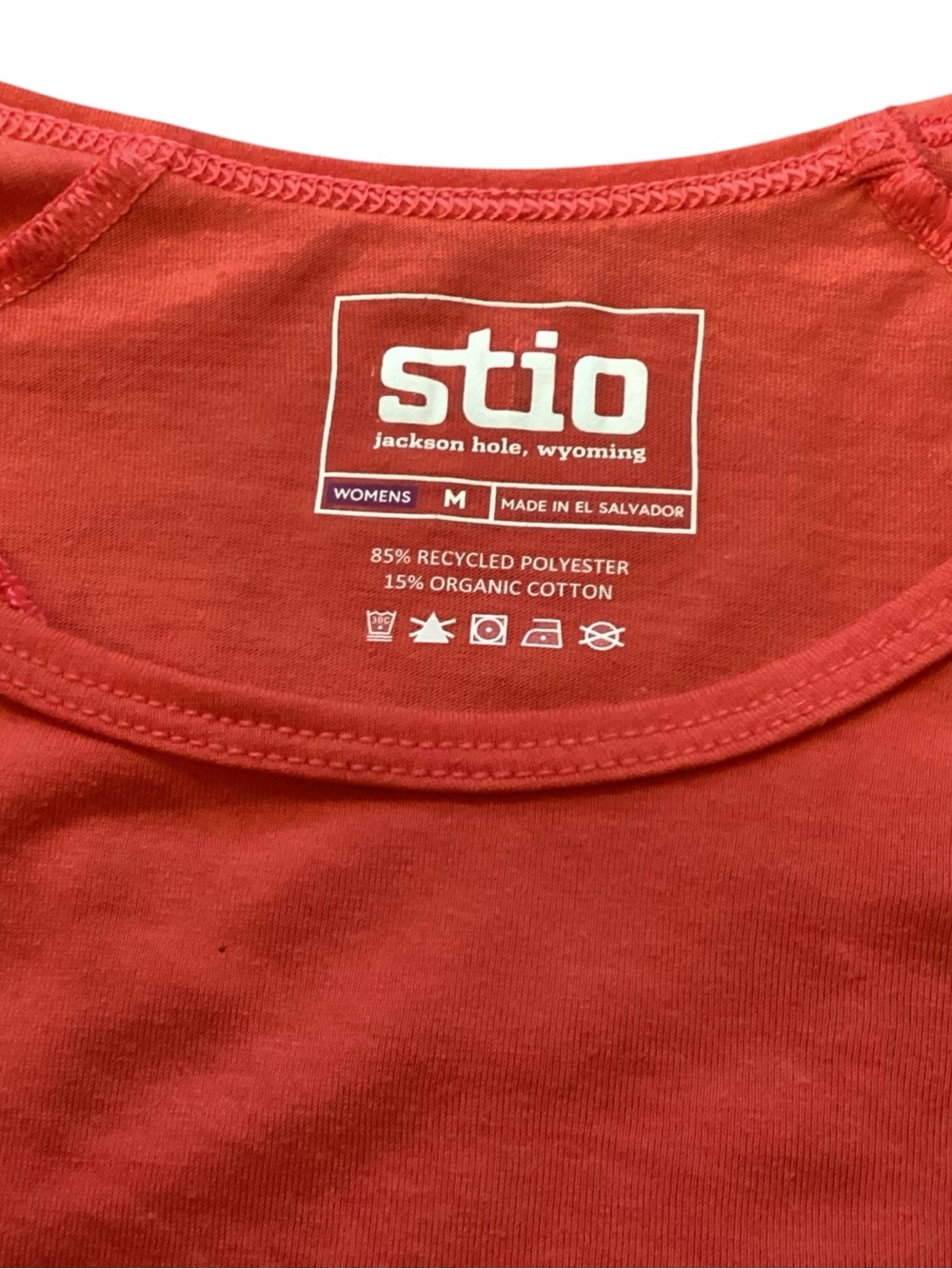 Stio Long Sleeve Performance Tee Medium Coral Orange Outdoor Activewear - Picture 3 of 9